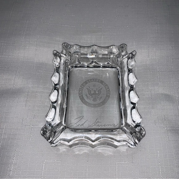 RARE Vintage United States Senate Glass Ashtray Ted Stevens Collectible - Picture 6 of 9